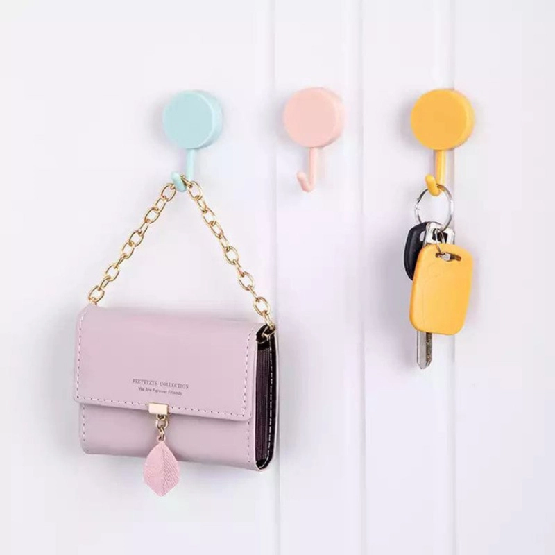 Product image KAHASIL - Gantungan Hook Cantolan Hanger Tempel Tembok Kuat Dinding Serbaguna Bulat Macaron all variant NAVY
